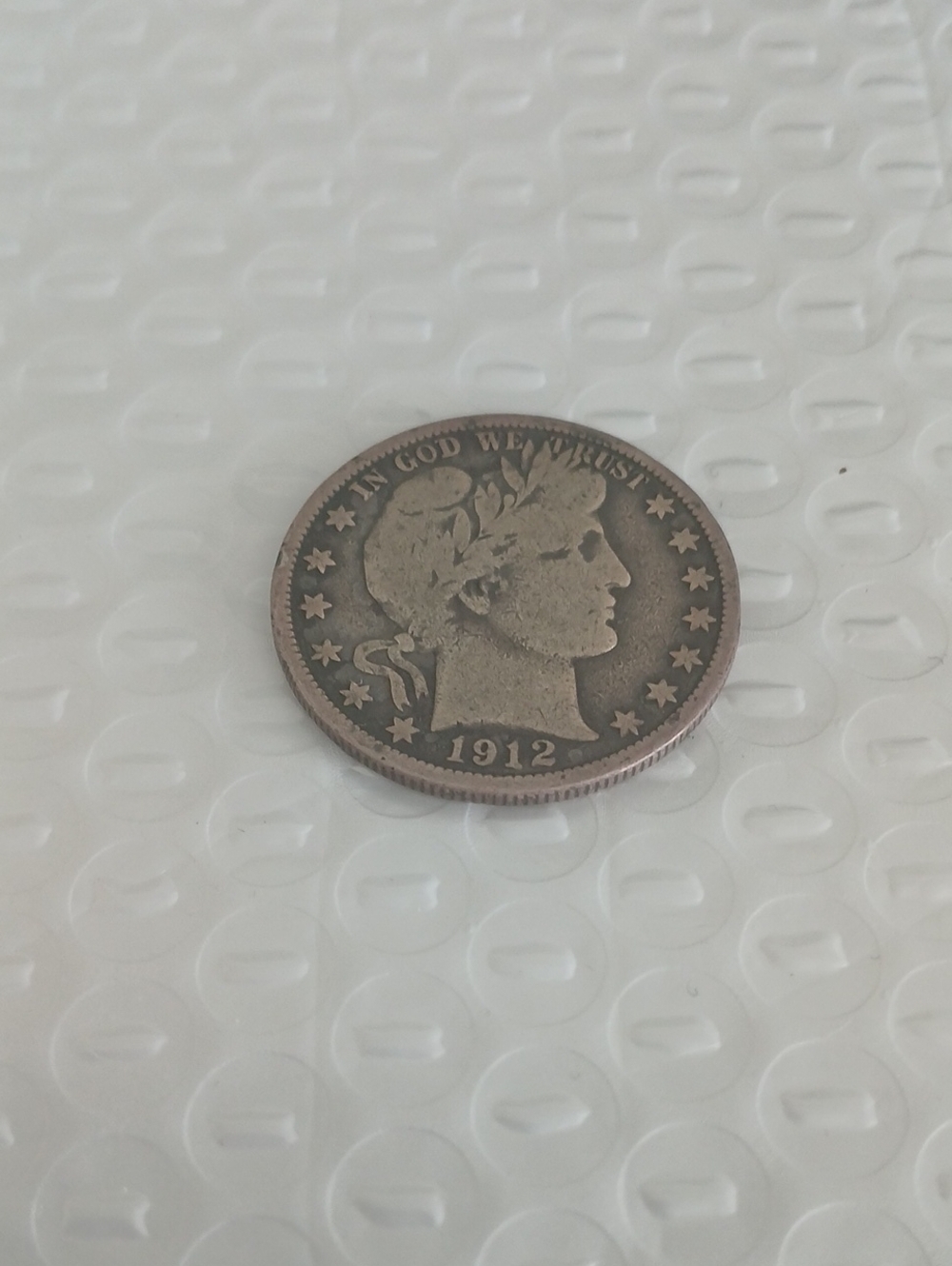 Vintage 1912 Barber Silver Barber Coin  - Silver Tone Legit!